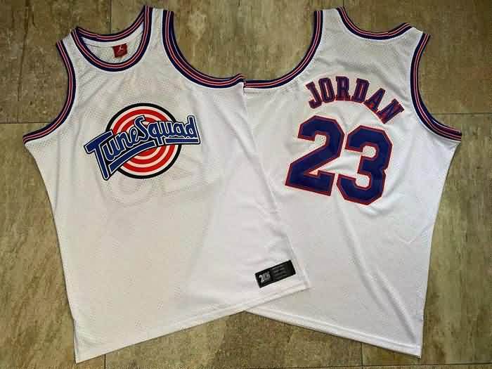 Movie Jam JORDAN Space White Basketball Jersey (Closely Stitched)