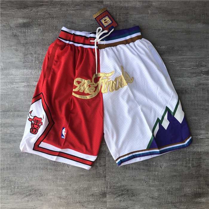 Chicago Bulls Jazz Just Utah Red White Basketball Shorts