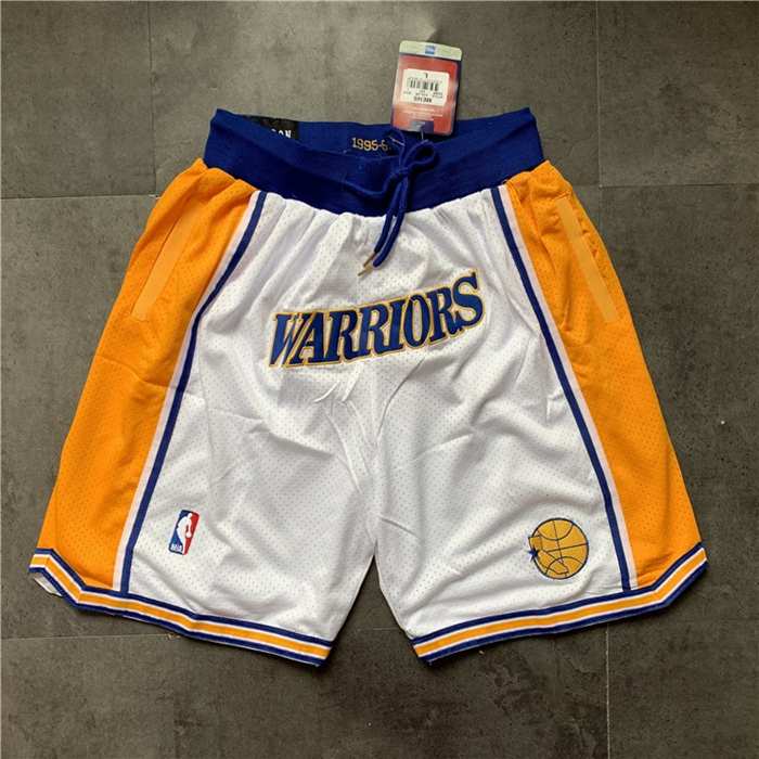 Golden State Warriors Just Don White Basketball Shorts