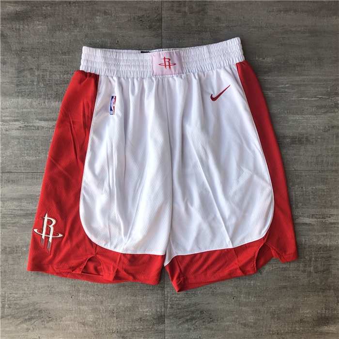 Houston Rockets White Basketball Shorts 02