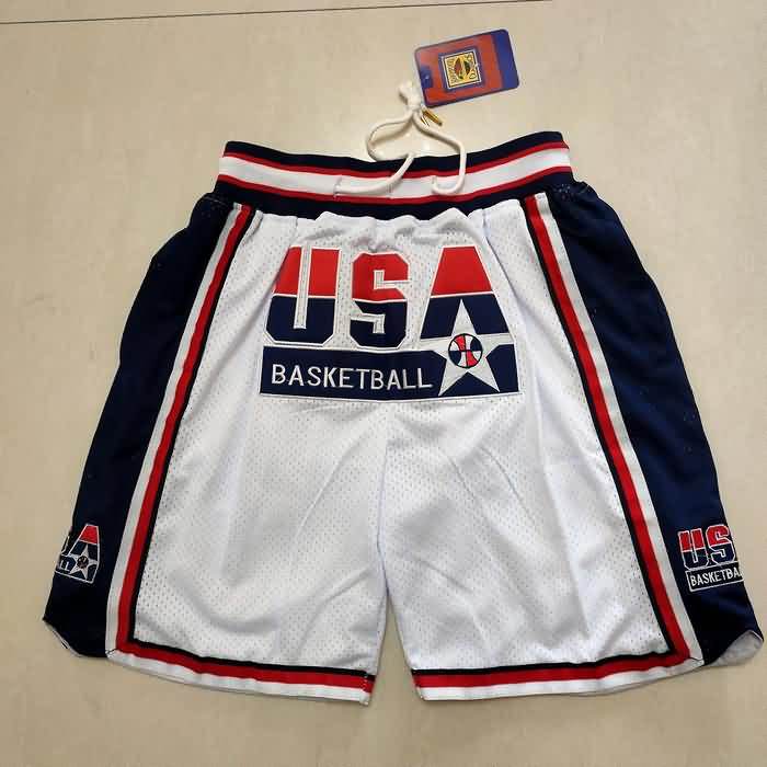 USA Just Don White Basketball Shorts