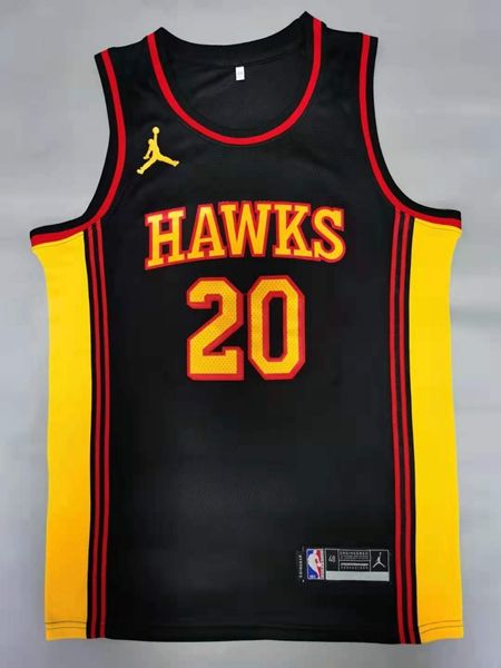 20/21 Atlanta Hawks COLLINS #20 Black AJ Basketball Jersey (Stitched)