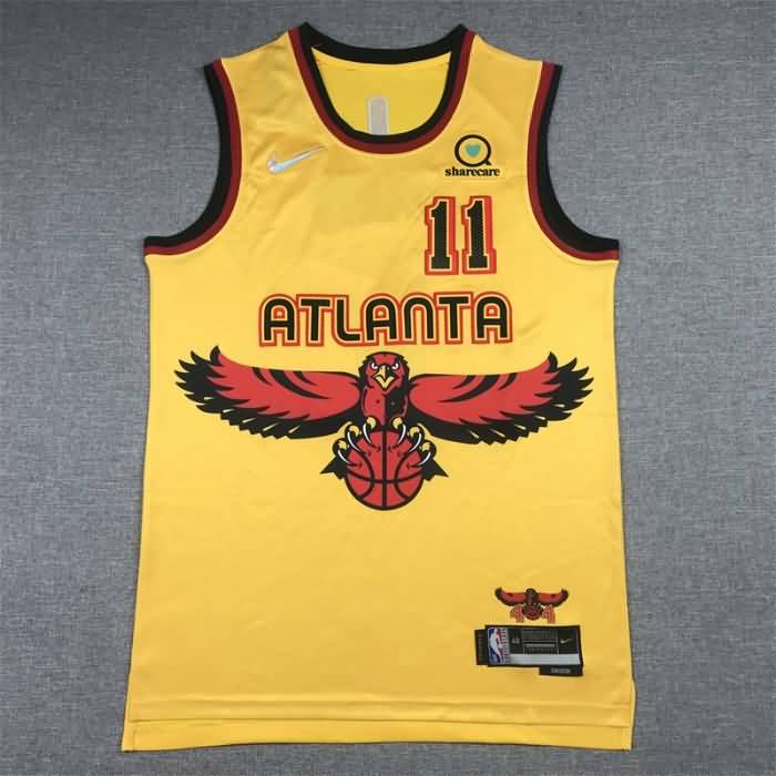 21/22 Atlanta Hawks YOUNG #11 Yellow City Basketball Jersey (Stitched)