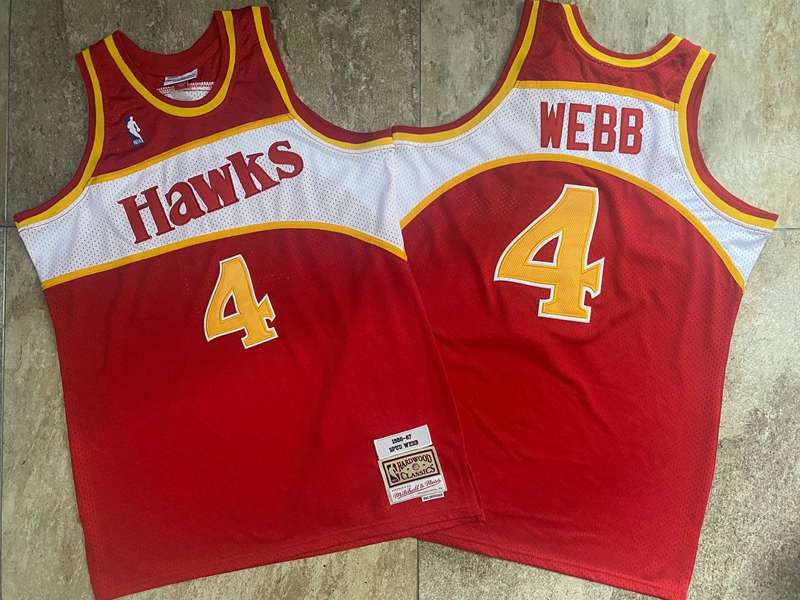 1986/87 Atlanta Hawks WEBB #4 Red Classics Basketball Jersey (Closely Stitched)