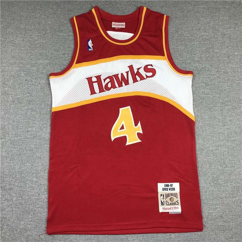 1986/87 Atlanta Hawks WEBB #4 Red Classics Basketball Jersey (Stitched)