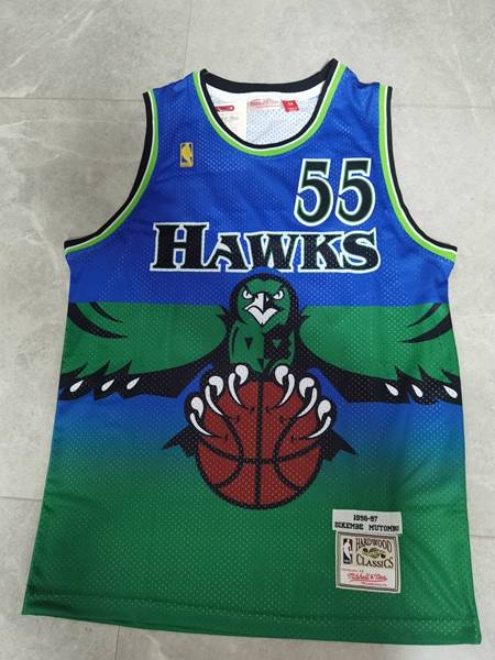 1996/97 Atlanta Hawks MUTOMBO #55 Blue Classics Basketball Jersey (Stitched)