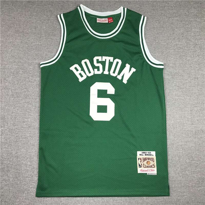 1962/63 Boston Celtics #6 Green Classics Basketball Jersey (Stitched)