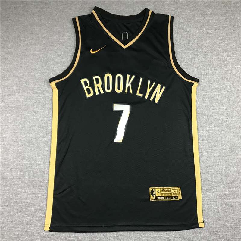 20/21 Brooklyn Nets DURANT #7 Black Gold Basketball Jersey (Stitched)