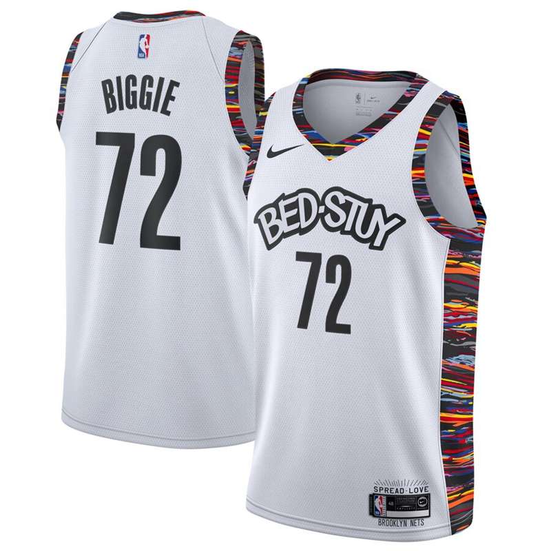2020 Brooklyn Nets BIGGIE #72 White City Basketball Jersey (Stitched)