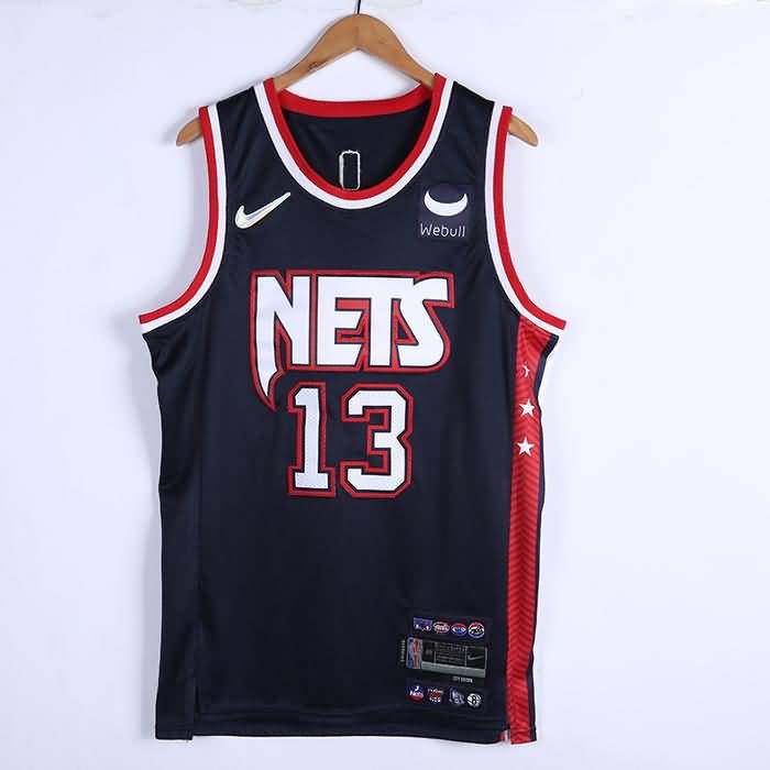 21/22 Brooklyn Nets HARDEN #13 Dark Blue City Basketball Jersey (Stitched)