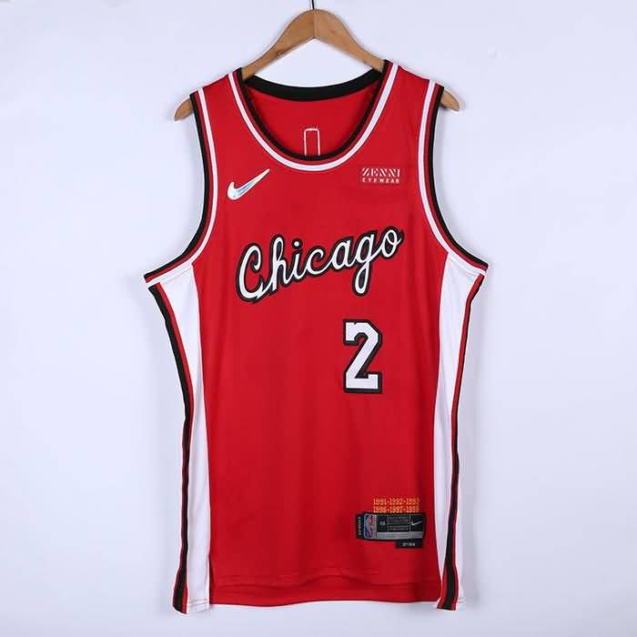 21/22 Chicago Bulls BALL #2 Red City Basketball Jersey (Stitched)