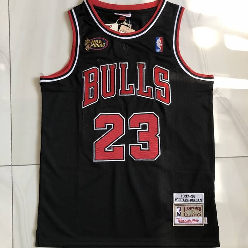 1997/98 Chicago Bulls JORDAN #23 Black Finals Classics Basketball Jersey 02 (Closely Stitched)