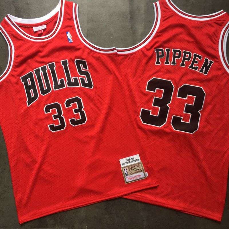 1997/98 Chicago Bulls PIPPEN #33 Red Classics Basketball Jersey (Closely Stitched)