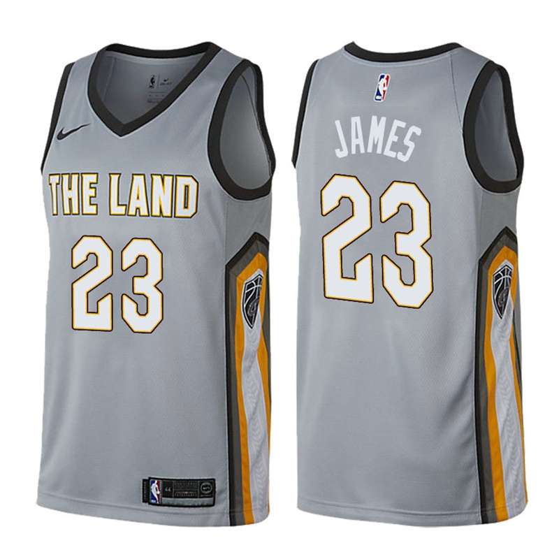 Cleveland Cavaliers JAMES #23 Grey City Basketball Jersey (Stitched)