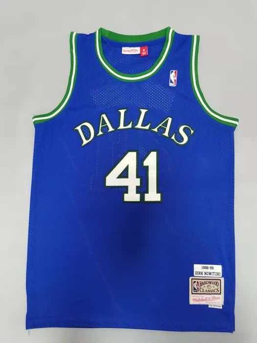 1998/99 Dallas Mavericks NOWITZKI #41 Blue Classics Basketball Jersey (Stitched)
