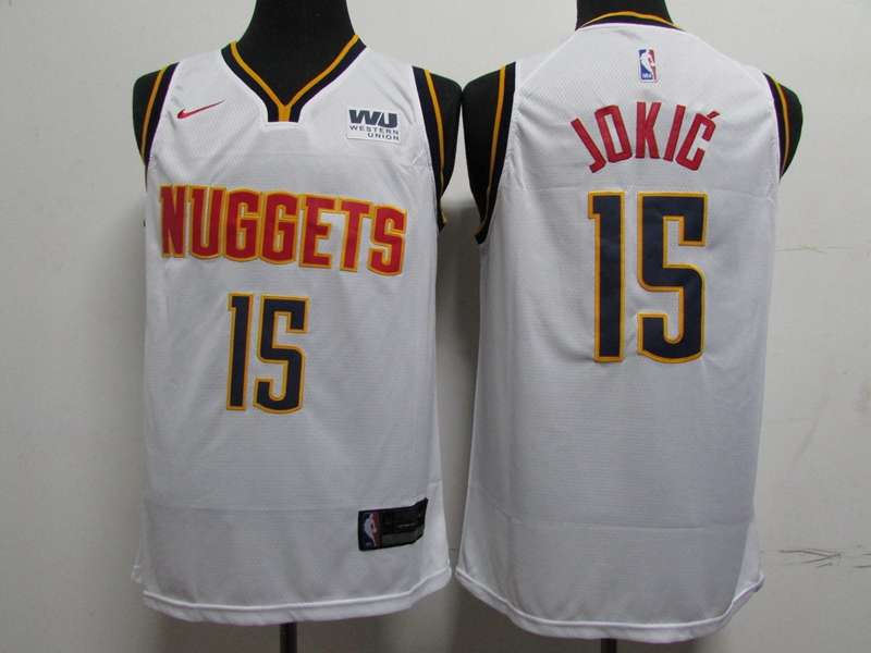 20/21 Denver Nuggets JOKIC #15 White Basketball Jersey (Stitched)