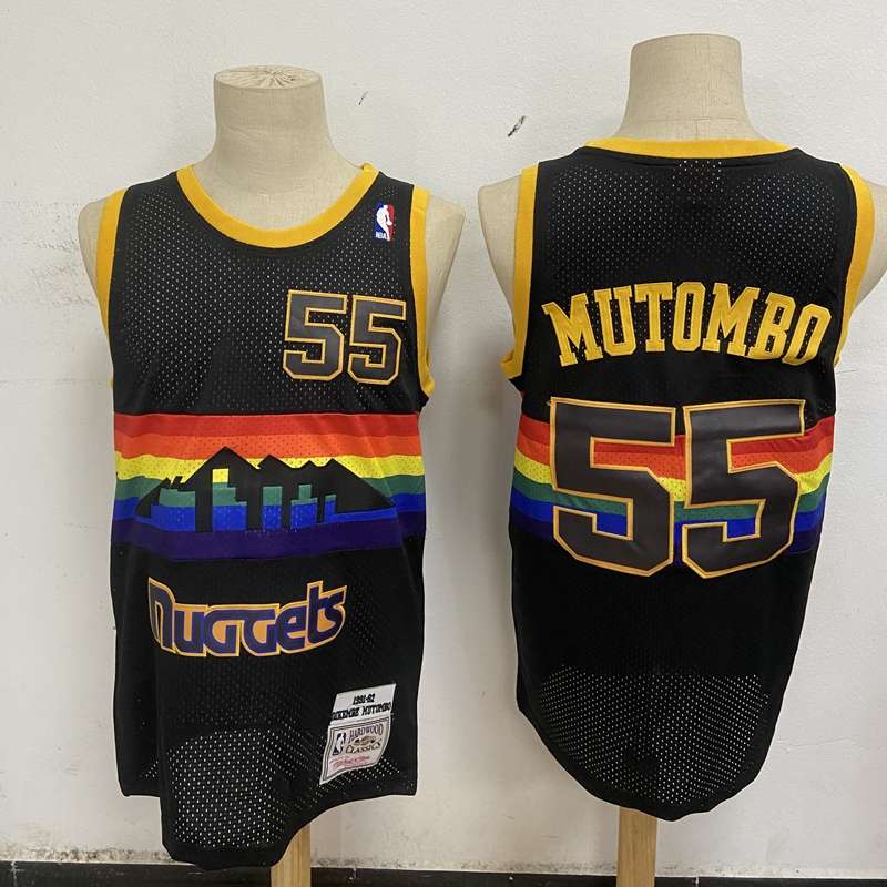 1991/92 Denver Nuggets MUTOMBO #55 Black Classics Basketball Jersey (Stitched)