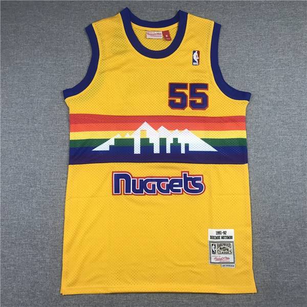 1991/92 Denver Nuggets MUTOMBO #55 Yellow Classics Basketball Jersey (Stitched)