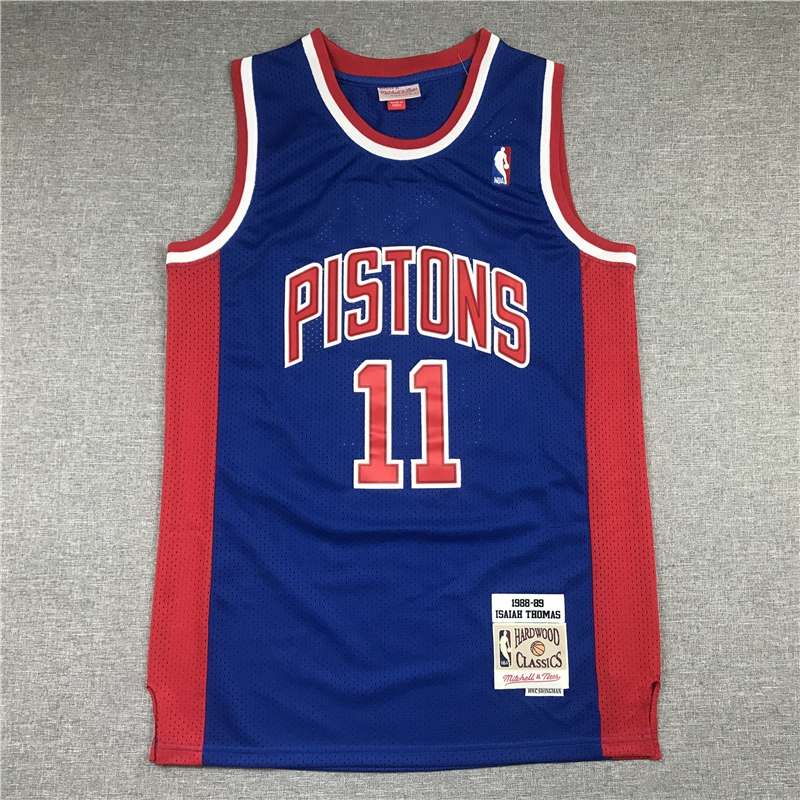 1988/89 Detroit Pistons THOMAS #11 Blue Classics Basketball Jersey (Stitched)
