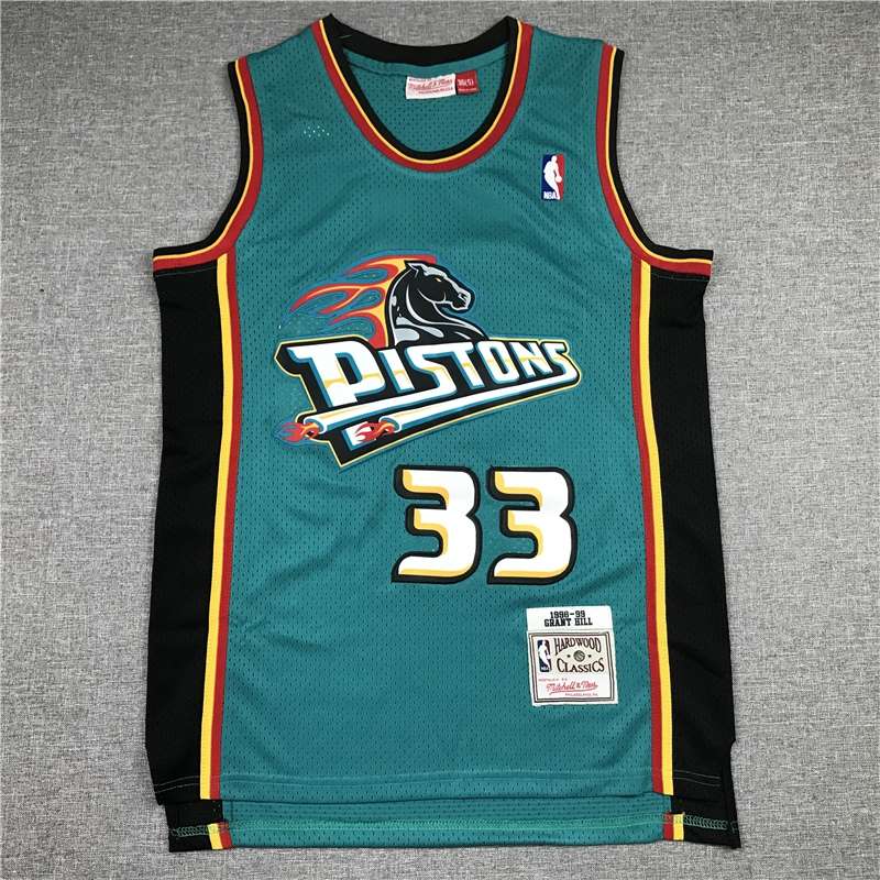 1998/99 Detroit Pistons HILL #33 Green Classics Basketball Jersey (Stitched)