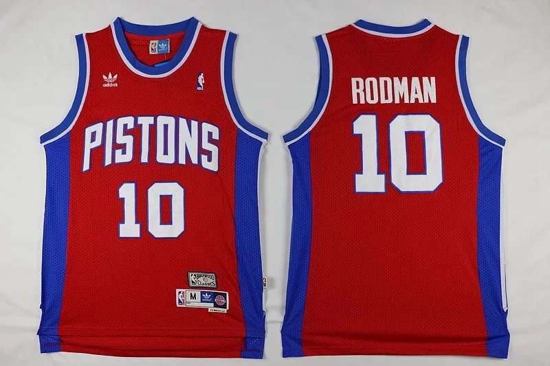 Detroit Pistons RODMAN #10 Red Classics Basketball Jersey (Stitched)
