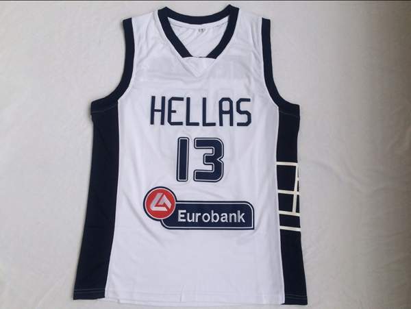 Greece ANTETOKOUNMPO #13 White Basketball Jersey (Stitched)