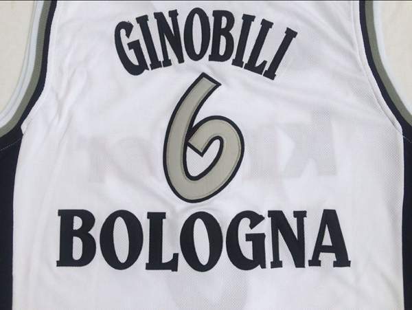Europe Player GINOBILI #6 White Basketball Jersey (Stitched)