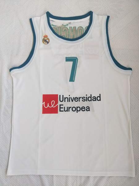 Real Madrid DONCIC #7 White Basketball Jersey (Stitched)
