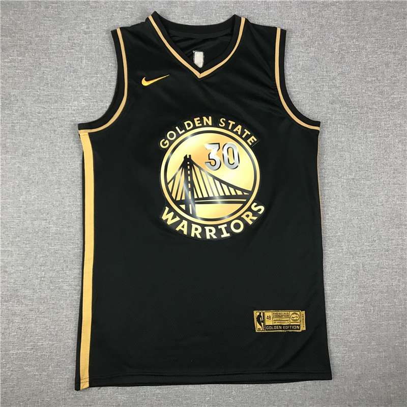 20/21 Golden State Warriors CURRY #30 Black Gold Basketball Jersey (Stitched)