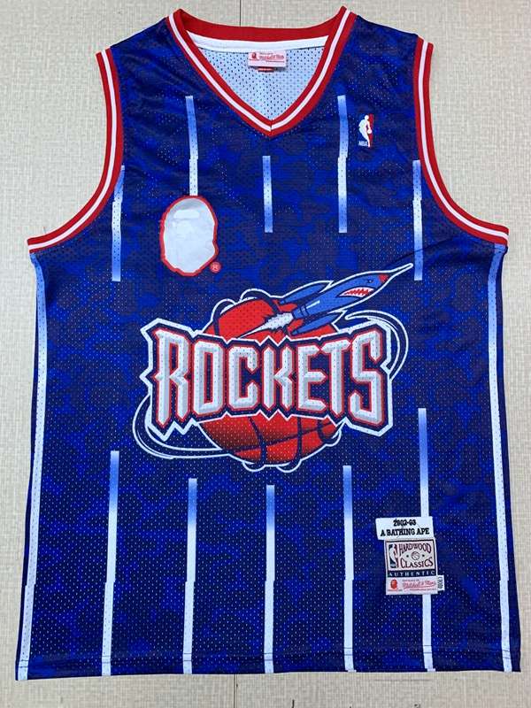 2002/03 Houston Rockets BAPE #93 Blue Classics Basketball Jersey (Stitched)