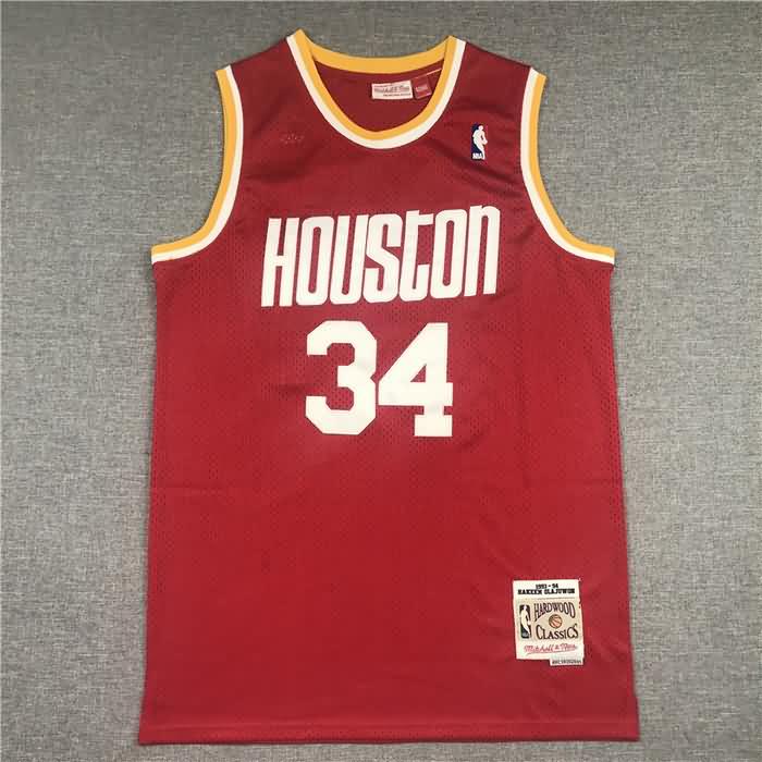 1993/94 Houston Rockets OLAJUWON #34 Red Classics Basketball Jersey (Stitched)