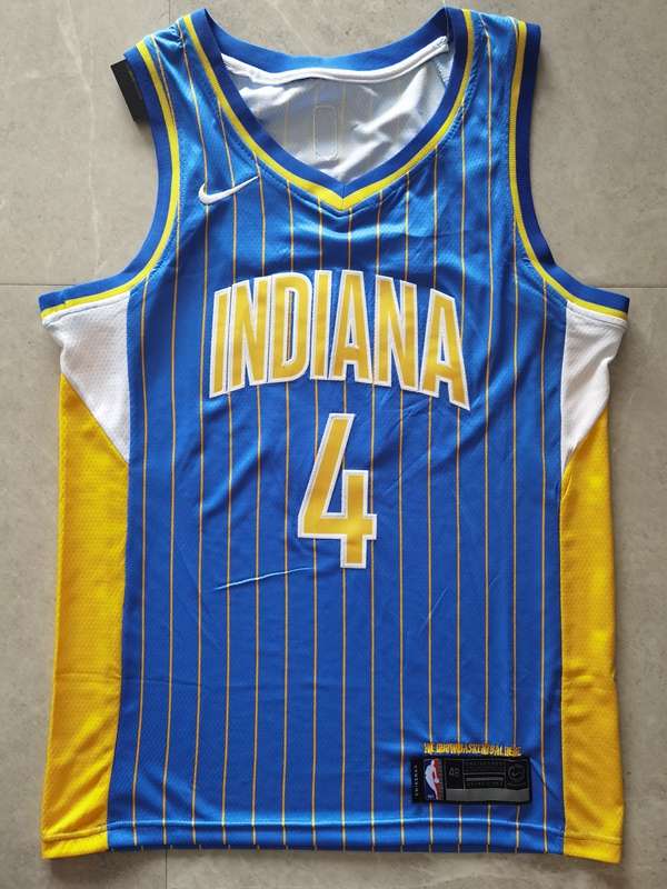 20/21 Indiana Pacers OLADIPO #4 Blue City Basketball Jersey (Stitched)