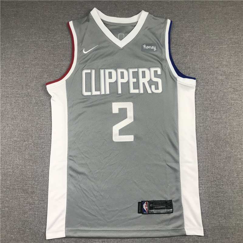 20/21 Los Angeles Clippers LEONARD #2 Grey Basketball Jersey (Stitched)