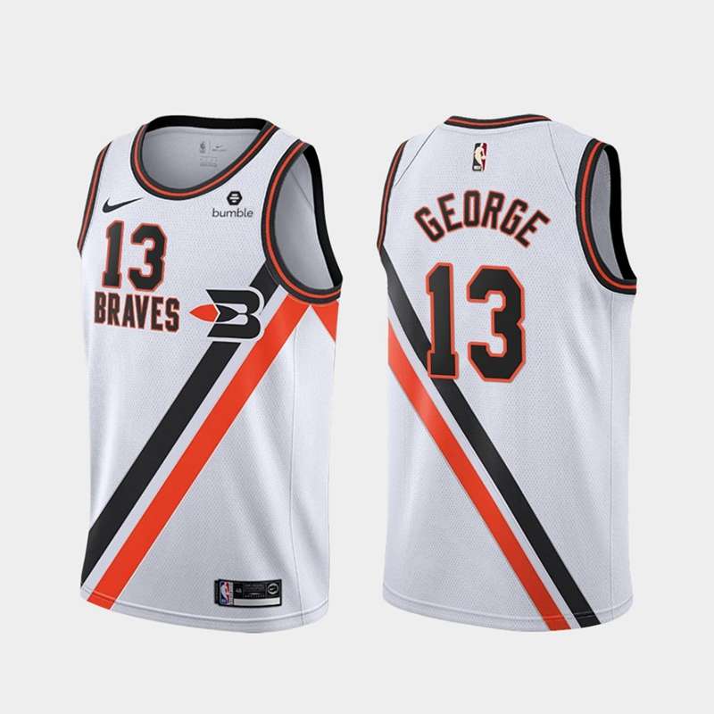 2020 Los Angeles Clippers GEORGE #13 White Basketball Jersey (Stitched)