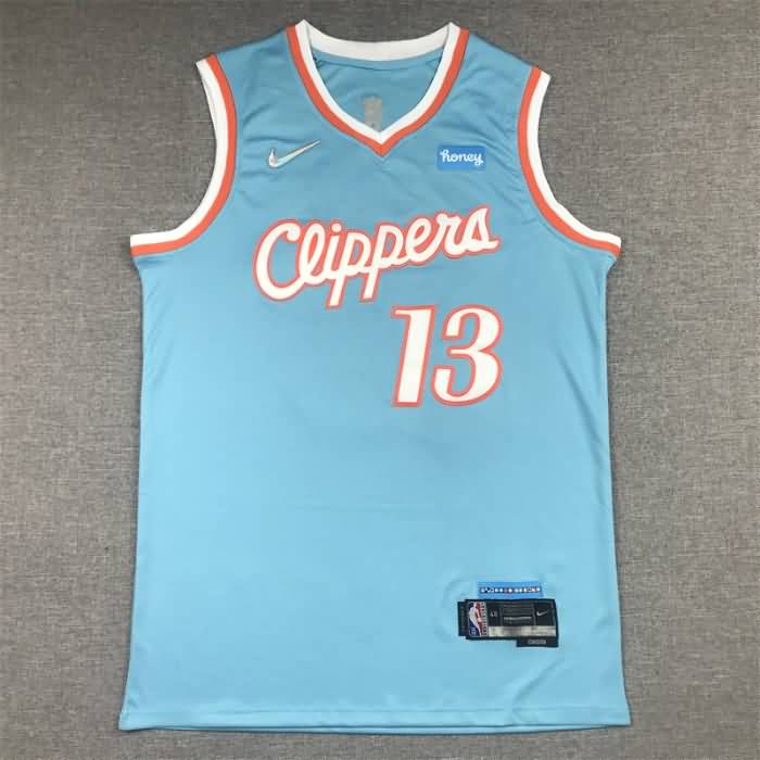 21/22 Los Angeles Clippers GEORGE #13 Blue City Basketball Jersey (Stitched)