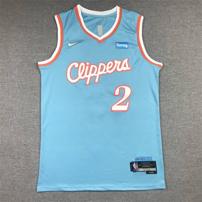 21/22 Los Angeles Clippers LEONARD #2 Blue City Basketball Jersey (Stitched)
