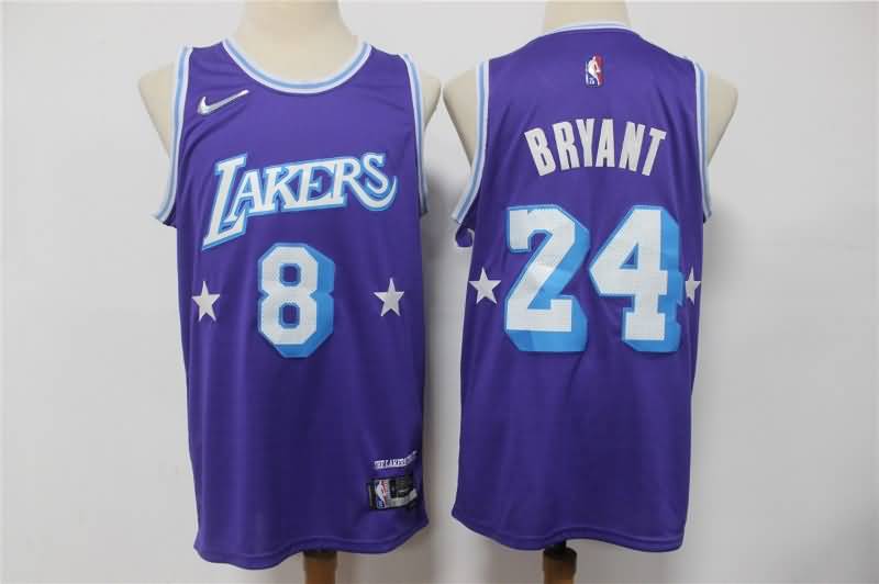 21/22 Los Angeles Lakers BRYANT #8 #24 Purple City Basketball Jersey (Stitched)