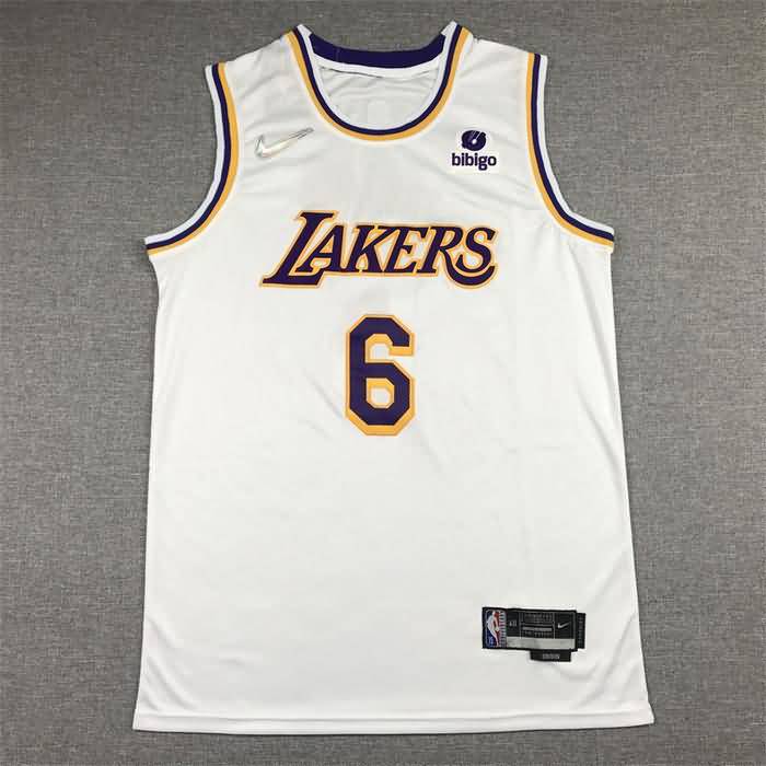 21/22 Los Angeles Lakers JAMES #6 White Basketball Jersey (Stitched)