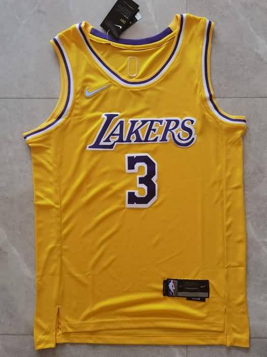 21/22 Los Angeles Lakers DAVIS #3 Yellow Basketball Jersey (Stitched)