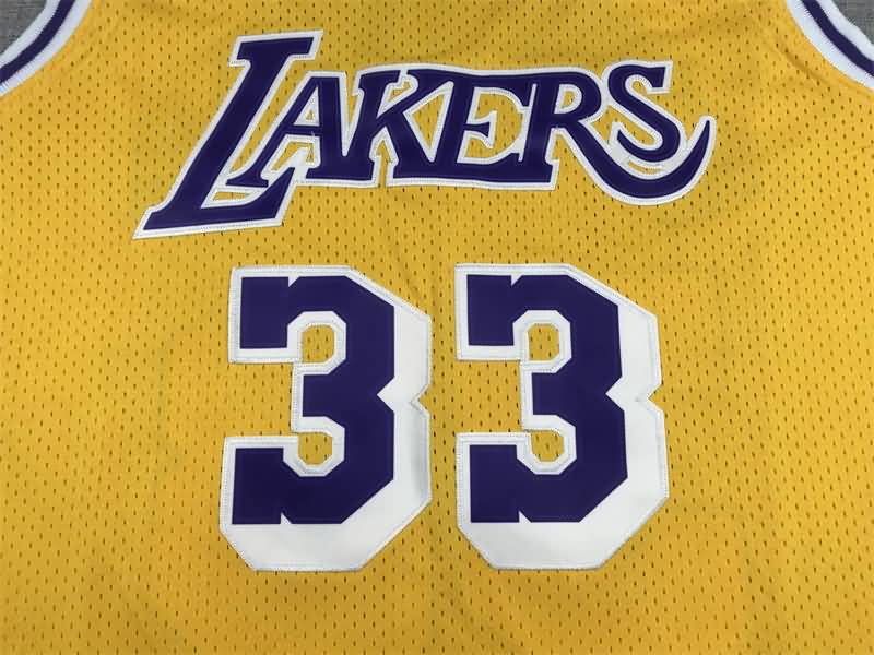 1984/85 Los Angeles Lakers ABDUL-JABBAR #33 Yellow Classics Basketball Jersey (Stitched)