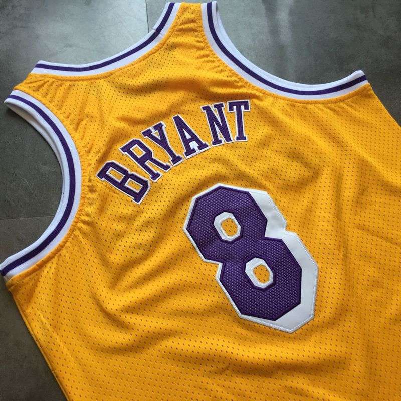 1996/97 Los Angeles Lakers BRYANT #8 Yellow Classics Basketball Jersey (Closely Stitched)