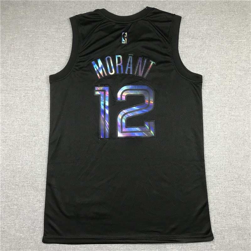 20/21 Memphis Grizzlies MORANT #12 Black Basketball Jersey 02 (Stitched)
