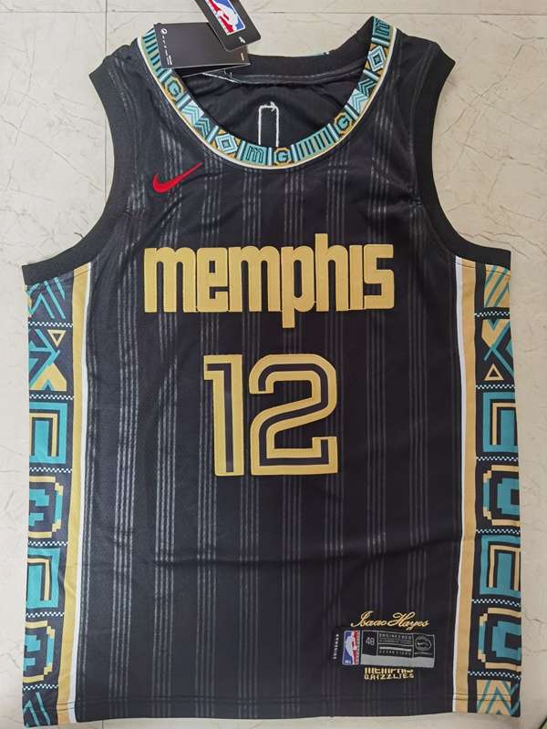 20/21 Memphis Grizzlies MORANT #12 Black City Basketball Jersey (Stitched)
