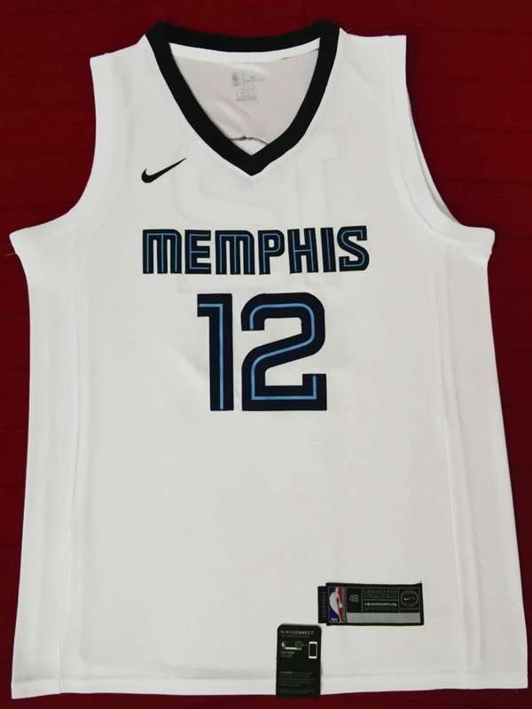 2020 Memphis Grizzlies MORANT #12 White Basketball Jersey (Stitched)
