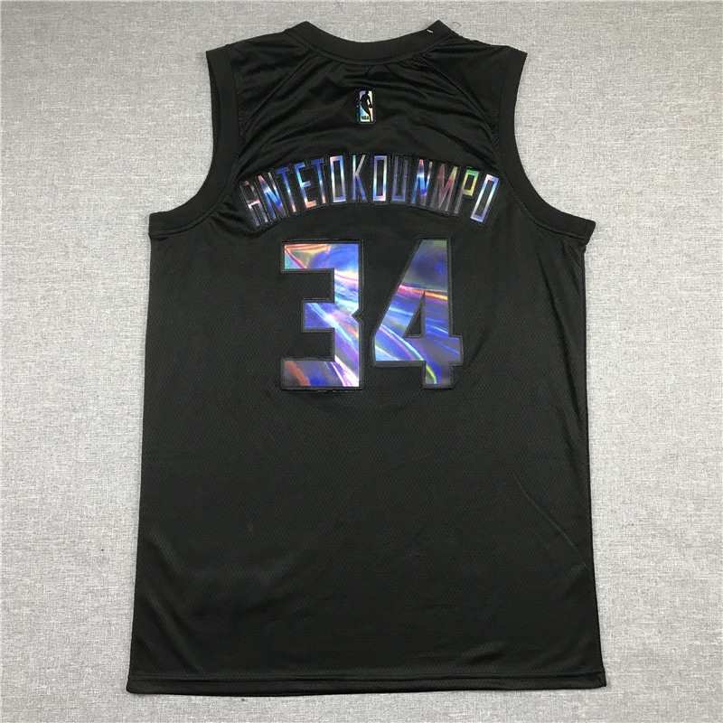 20/21 Milwaukee Bucks ANTETOKOUNMPO #34 Black Basketball Jersey (Stitched)