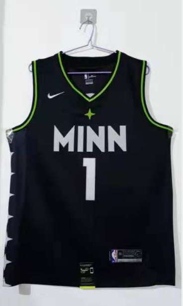20/21 Minnesota Timberwolves EDWARDS #1 Black City Basketball Jersey (Stitched)
