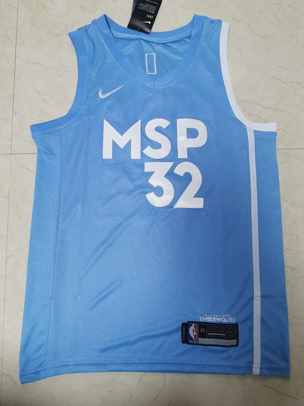 2020 Minnesota Timberwolves TOWNS #32 Blue City Basketball Jersey (Stitched)