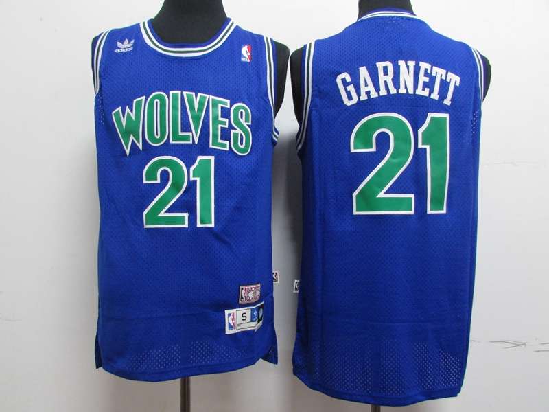 Minnesota Timberwolves GARNETT #21 Blue Classics Basketball Jersey (Stitched)