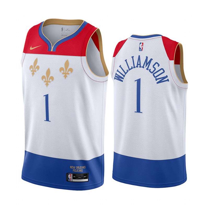 20/21 New Orleans Pelicans WILLIAMSON #1 White City Basketball Jersey (Stitched)