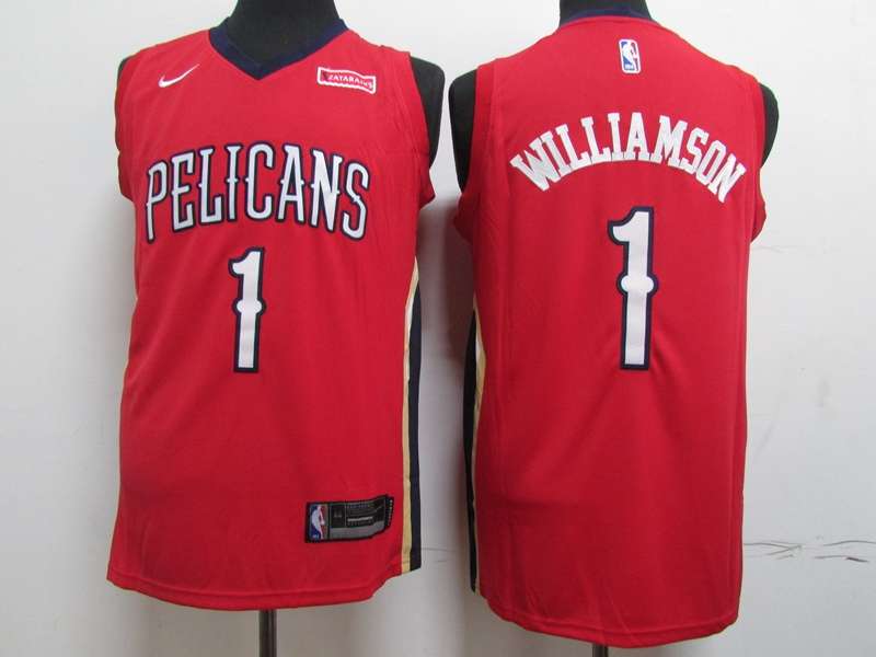 New Orleans Pelicans WILLIAMSON #1 Red Basketball Jersey (Stitched)